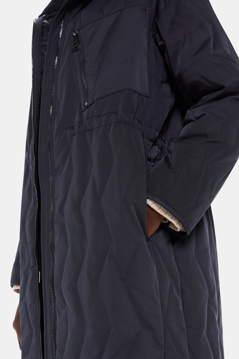 Navy Niara Quilted Coat