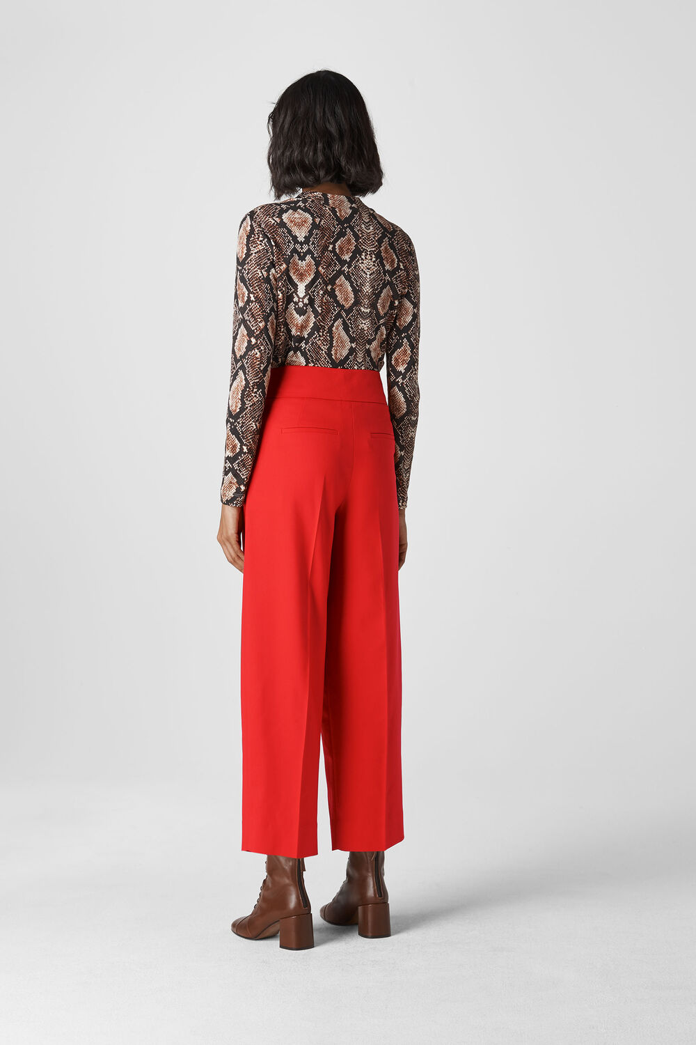 Sophie Pleat Front Peg Trouser Red