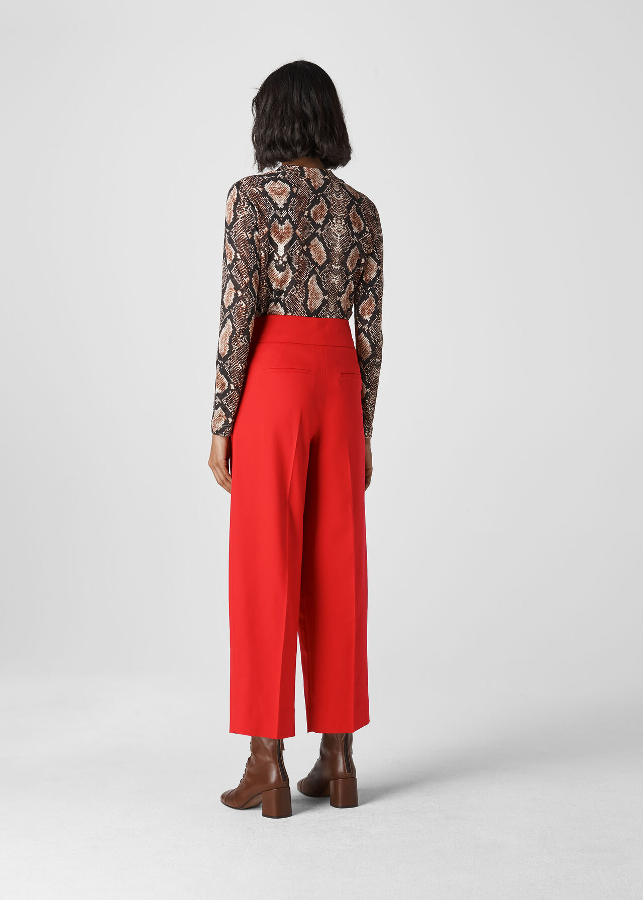 Sophie Pleat Front Peg Trouser Red