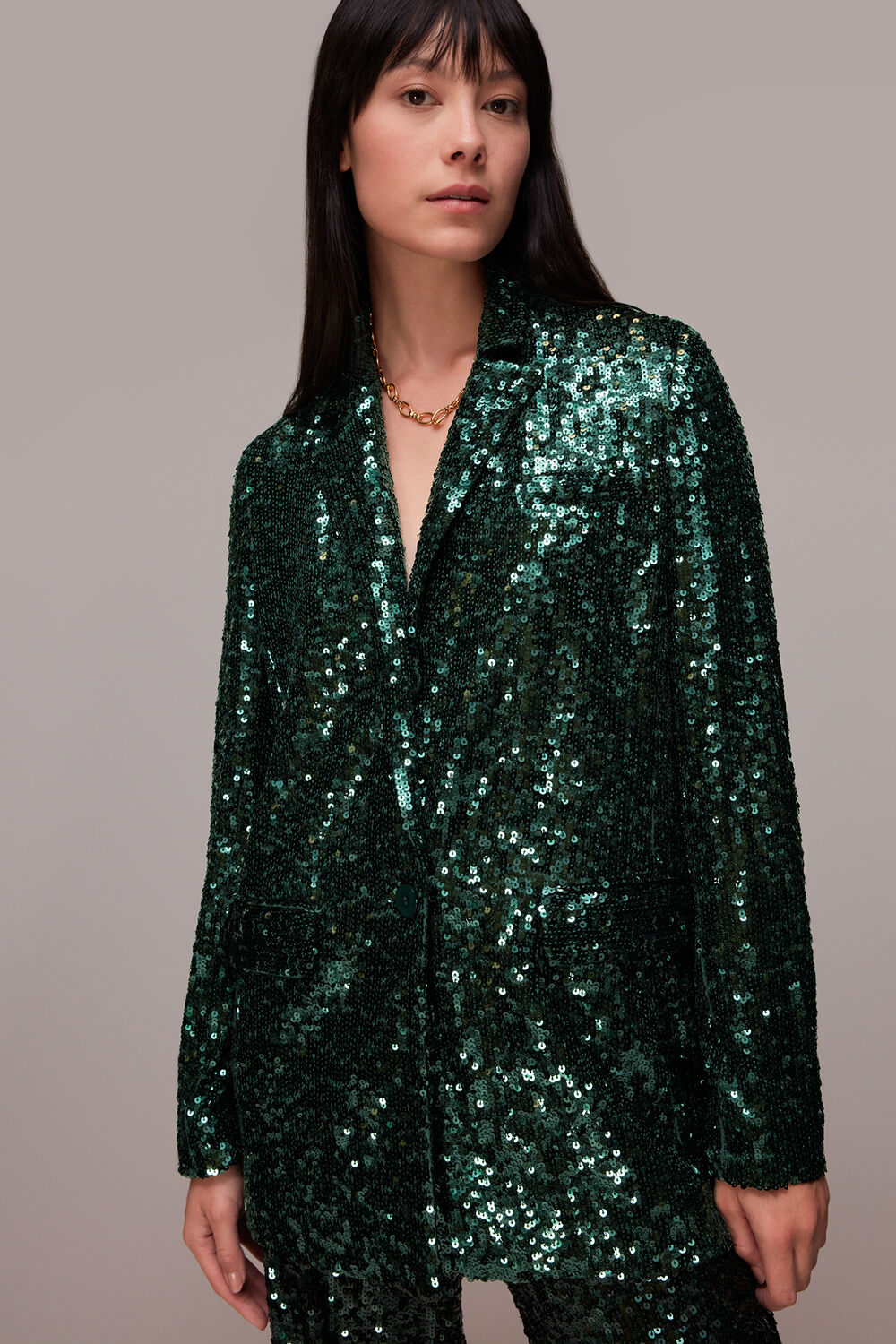 Sequin Single Breasted Blazer