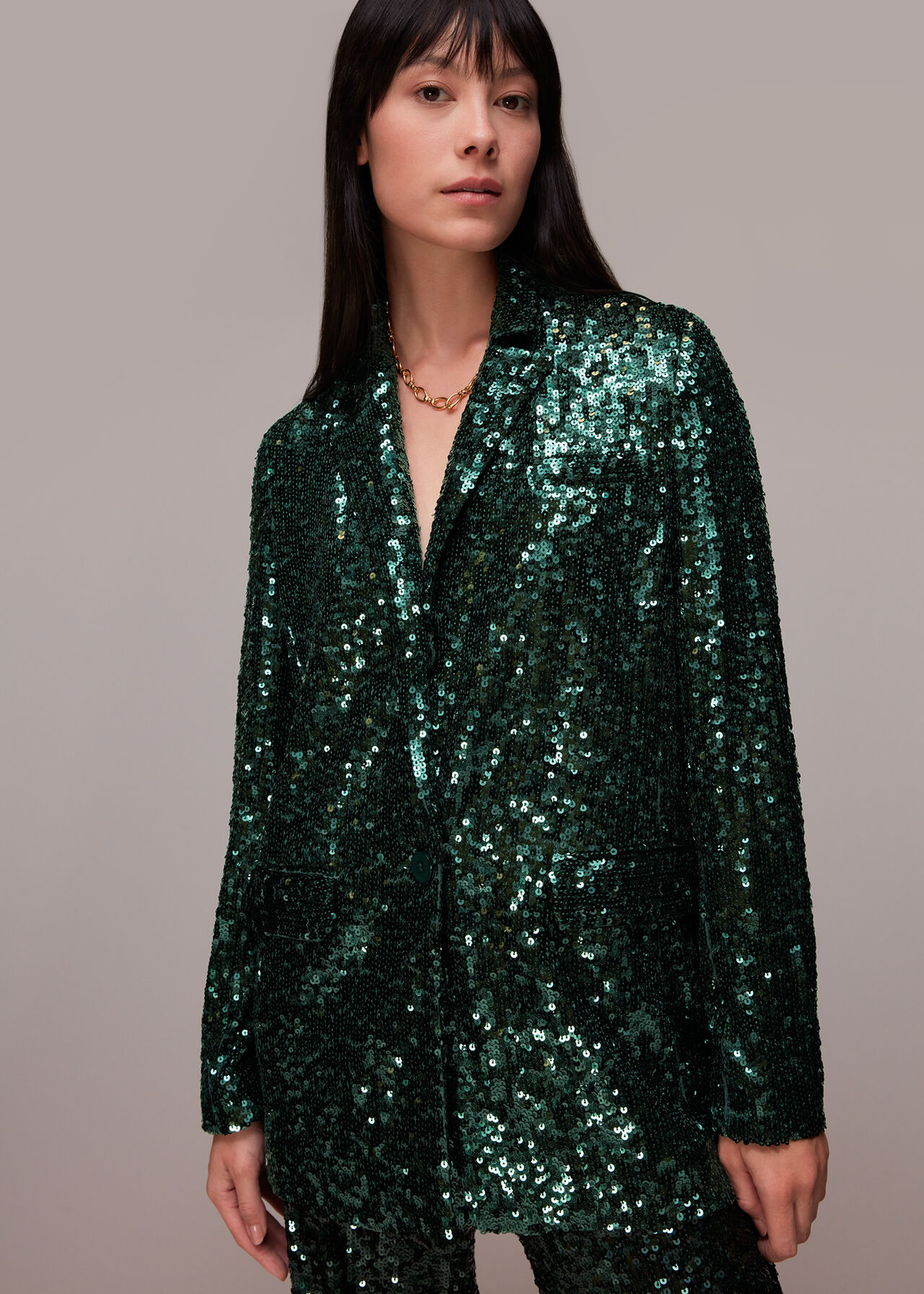Sequin Single Breasted Blazer