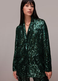 Sequin Single Breasted Blazer