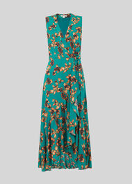 Capri Print Wrap Dress Green/Multi
