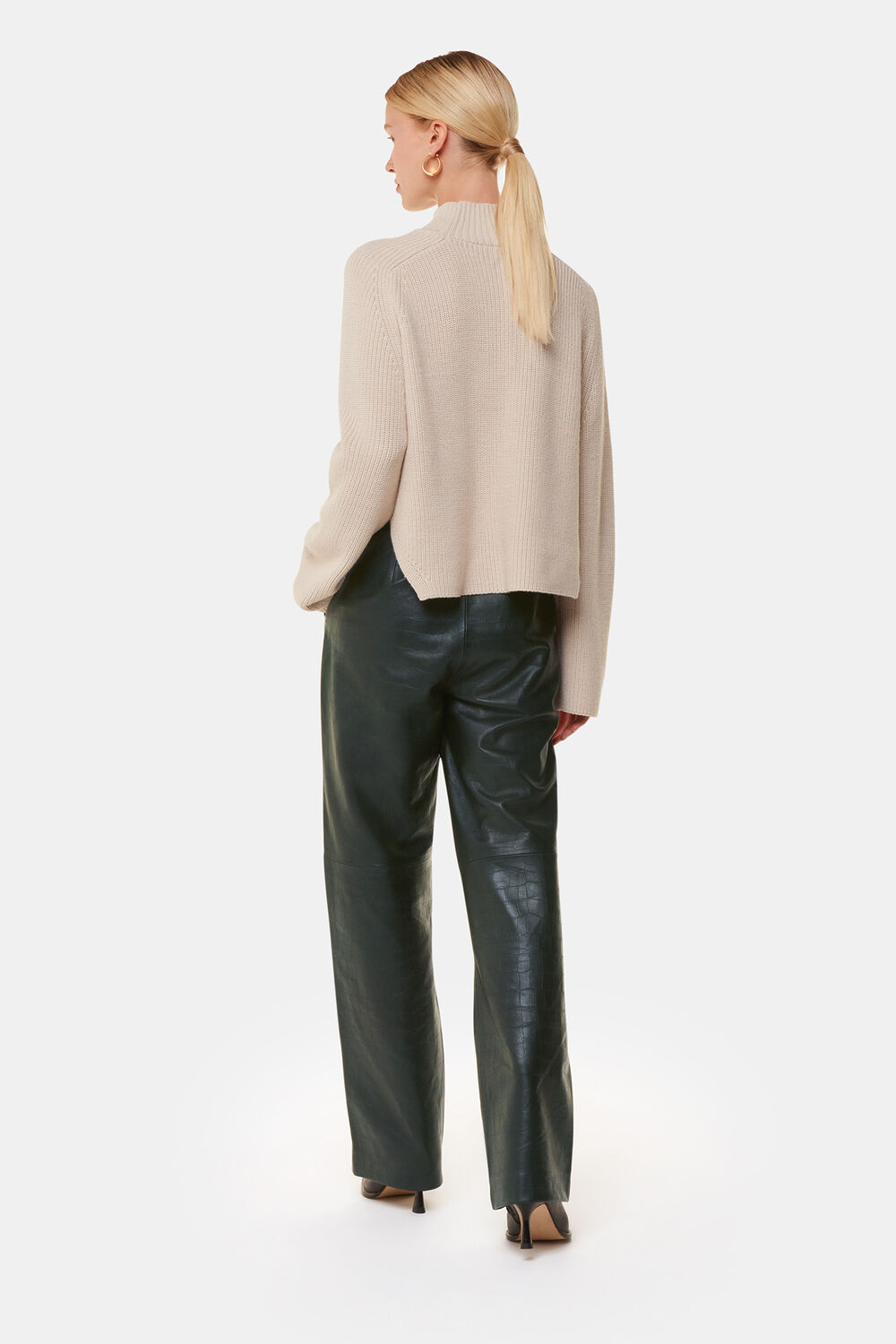 Delia Croc Leather Trouser