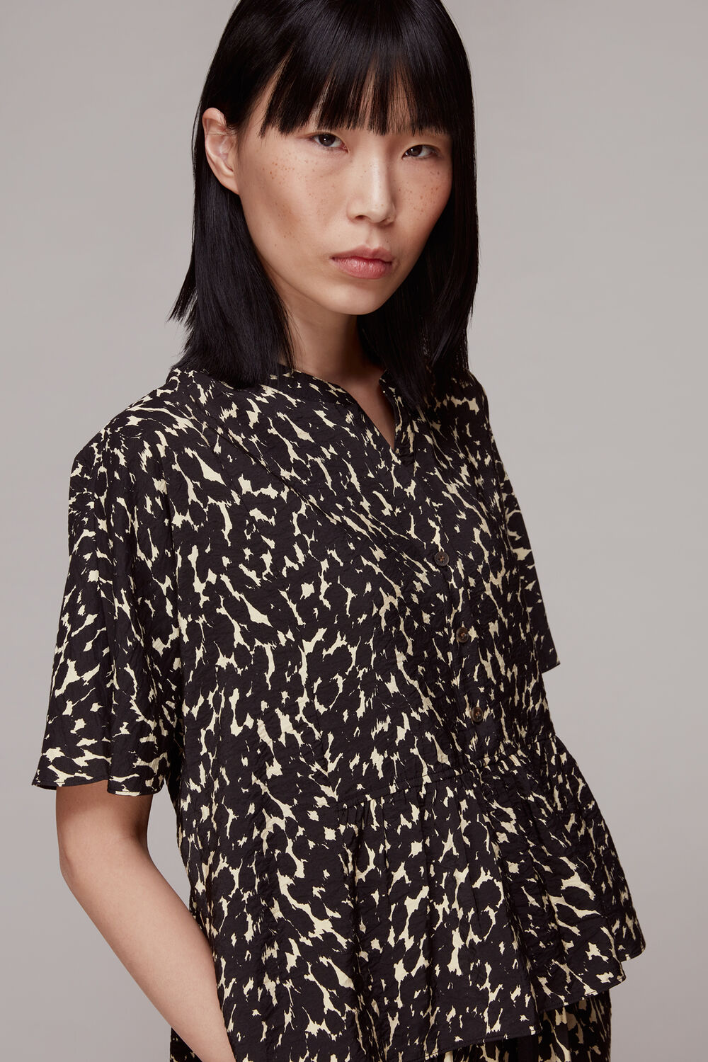 Black Hannah Sahara Cat Blouse