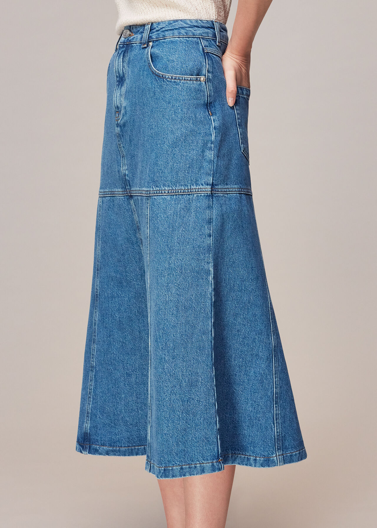 Denim Midi Skirt