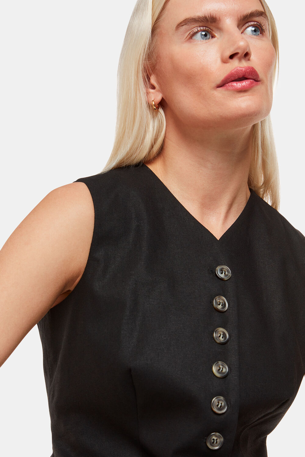 Petite Lindsey Linen Blend Waistcoat