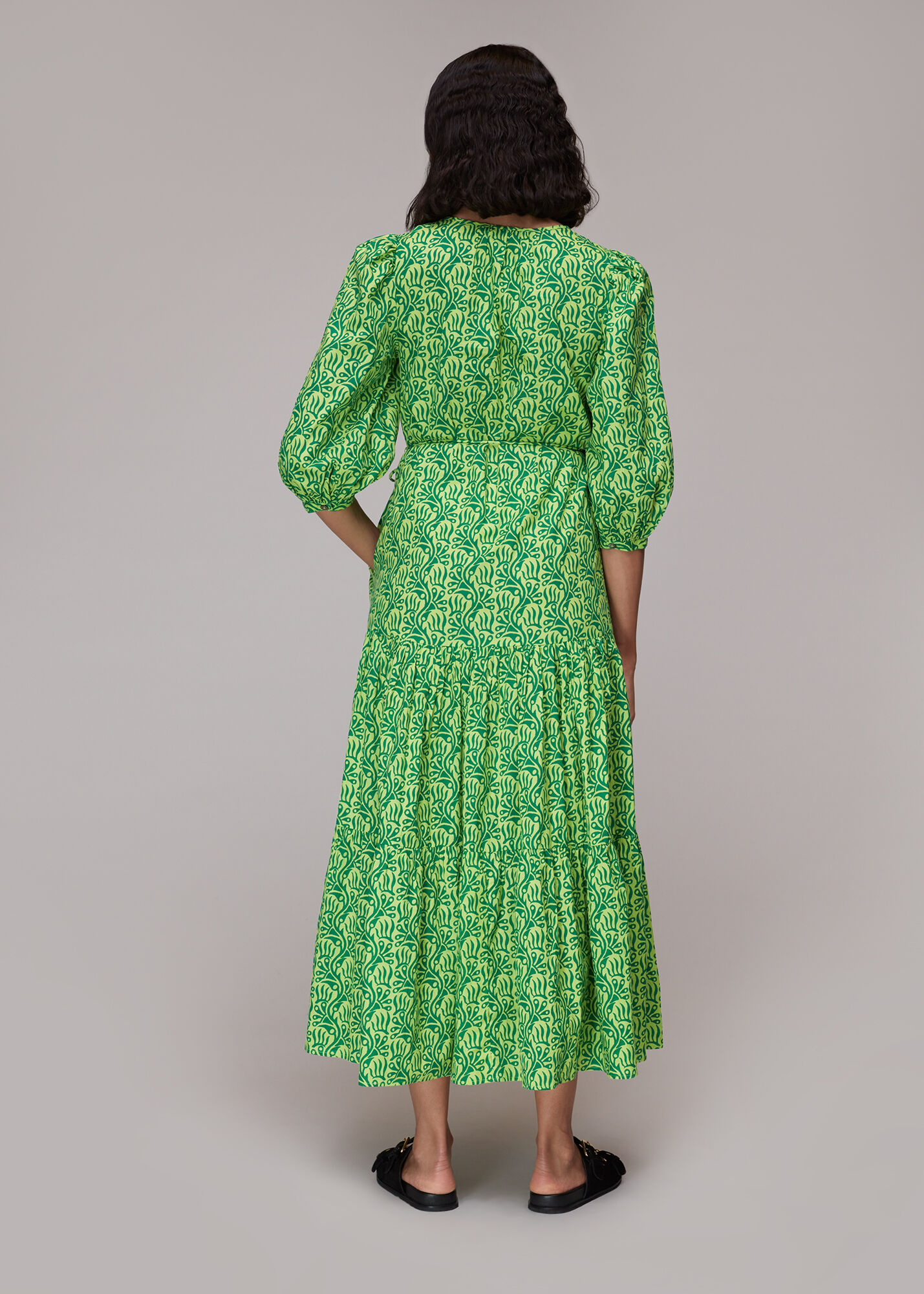 Green/Multi Climbing Vine Trapeze Dress WHISTLES