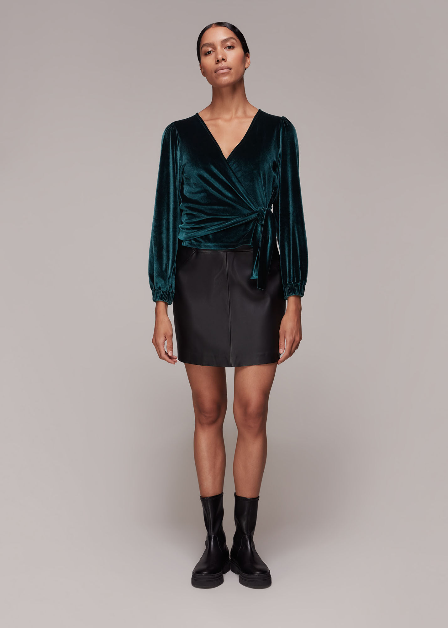 Whistles green velvet deals dress