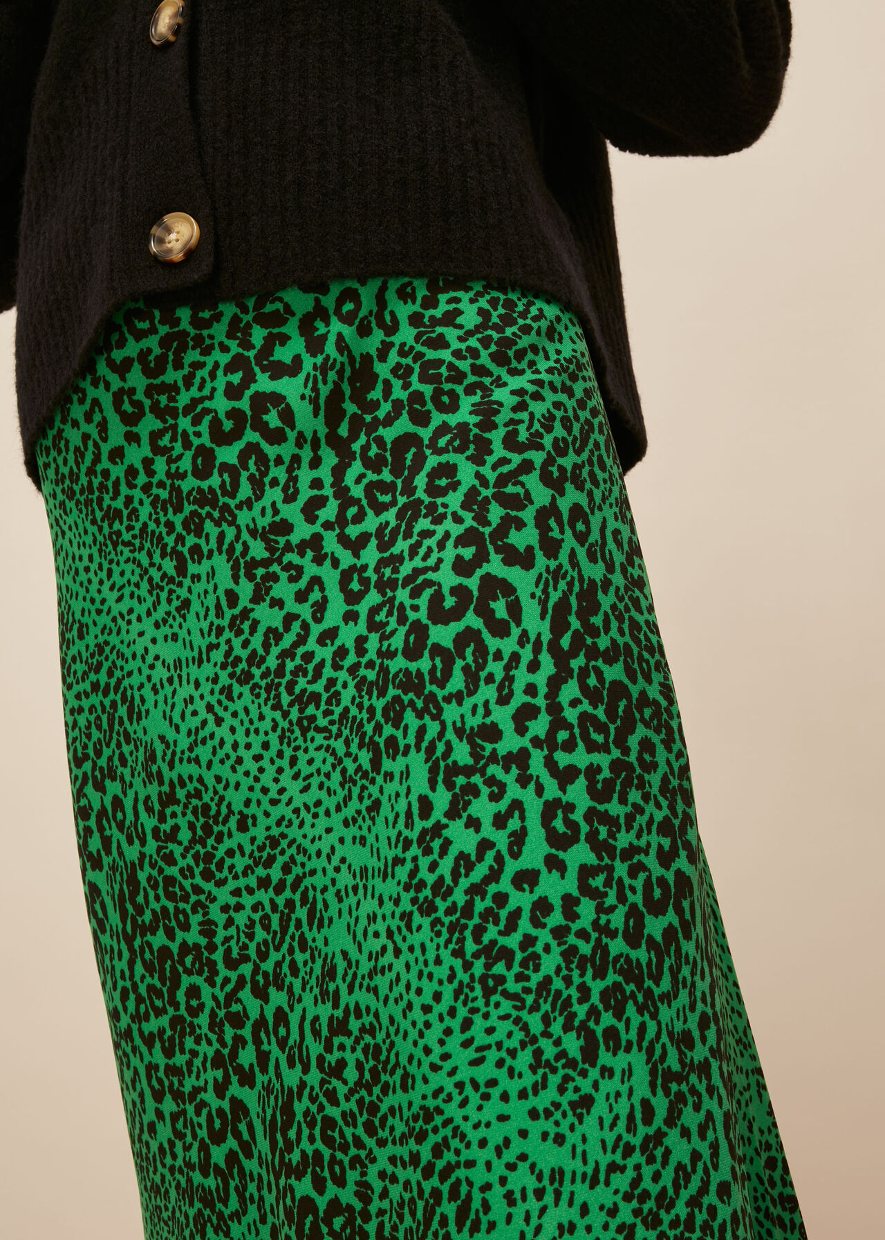 Speckled Animal Bias Cut Skirt