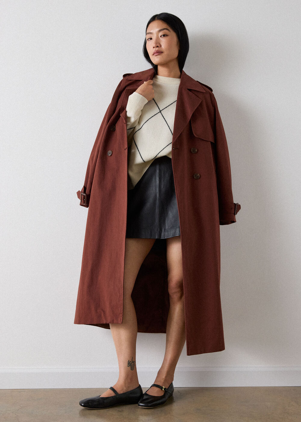 Leather A line Skirt