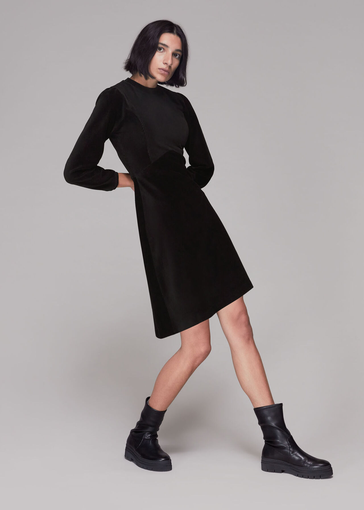 Cord Velvet Jersey Dress