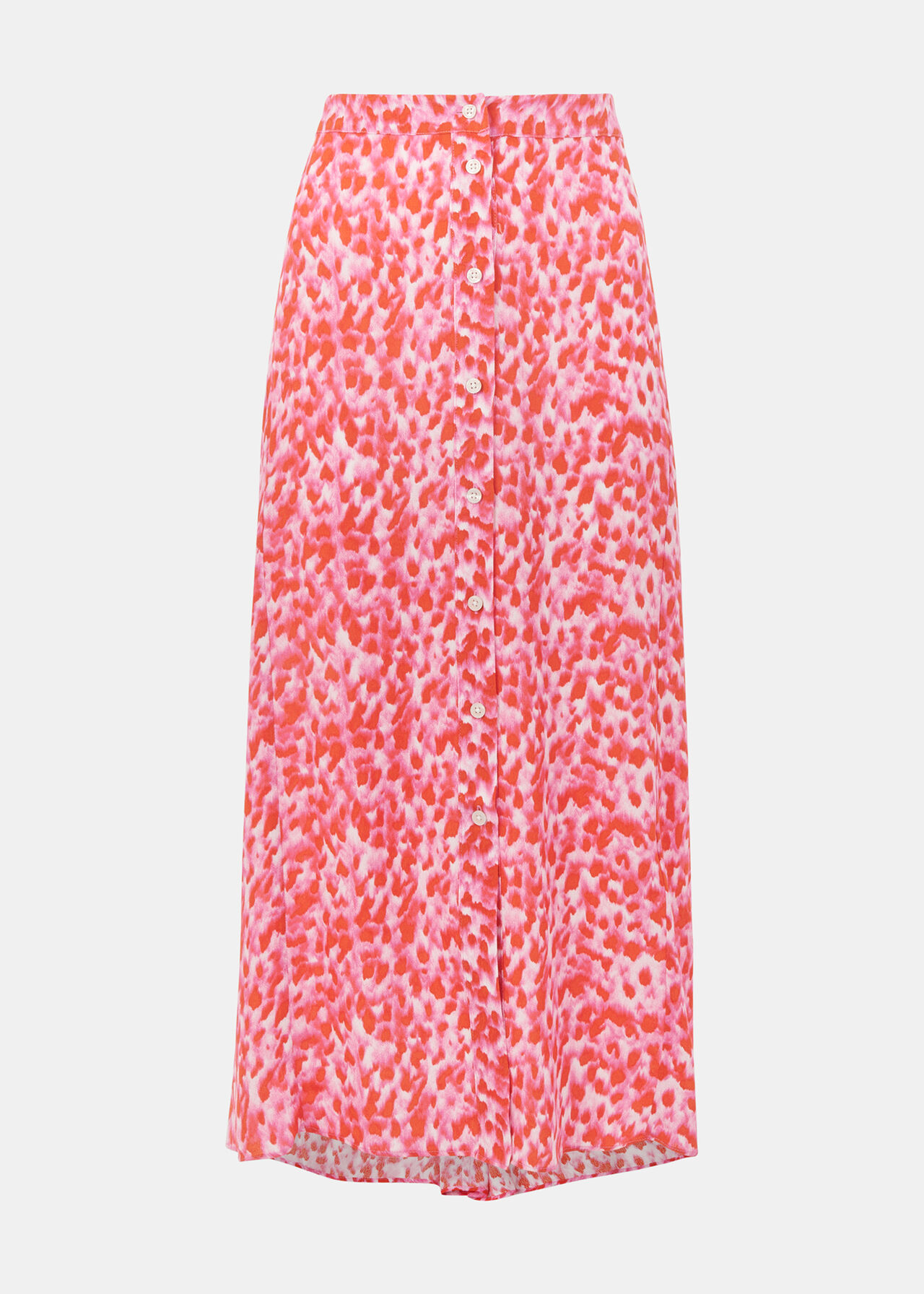 Blurred Strokes Button Skirt