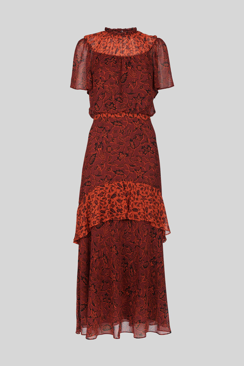 Batik Leaf Arianna Dress Red/Multi