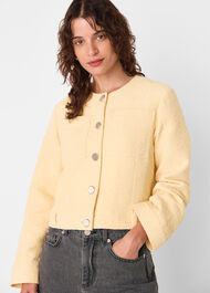 Textured Collarless Jacket