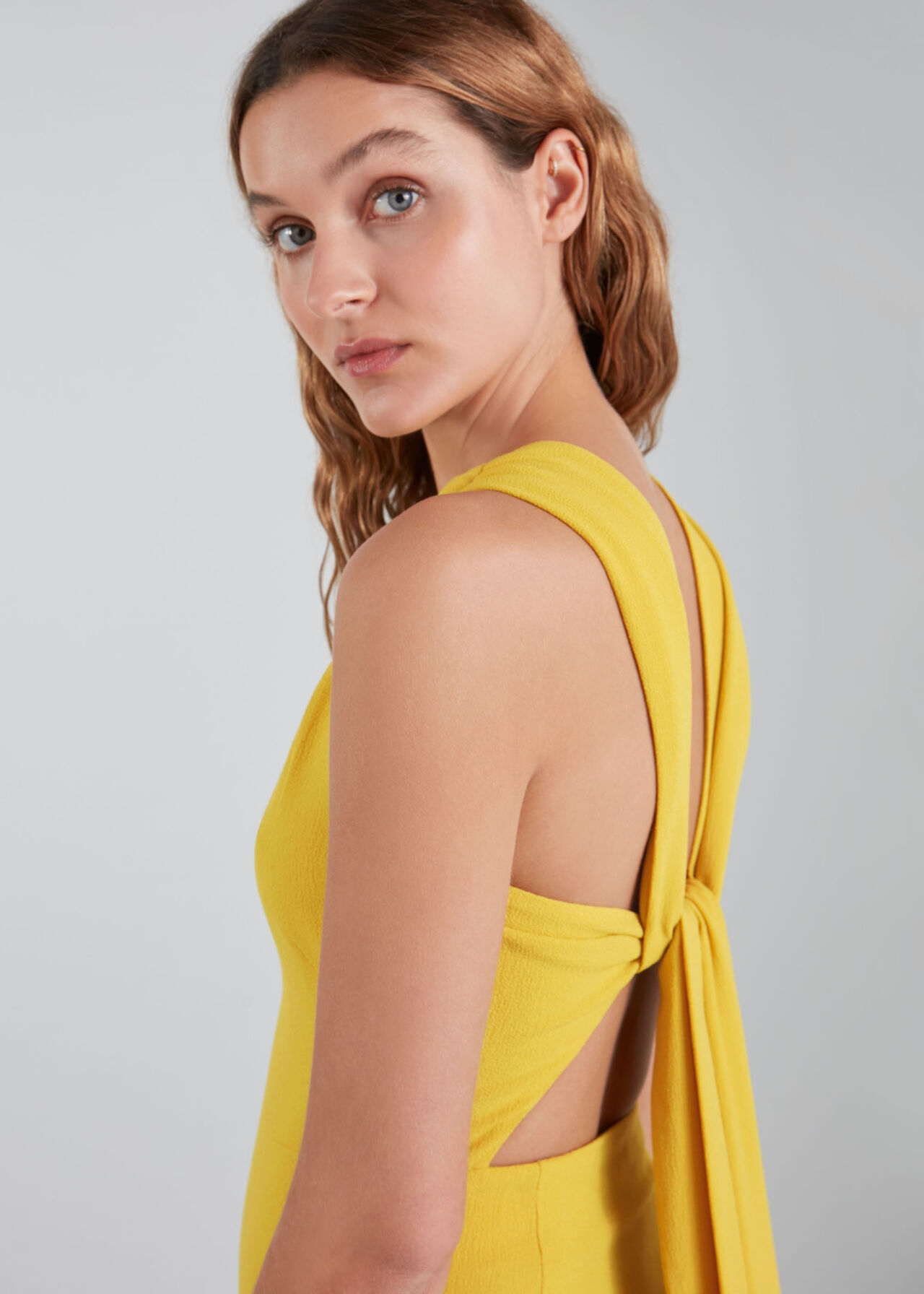 Tie Back Maxi Dress Yellow
