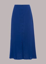 Button Front Linen Skirt