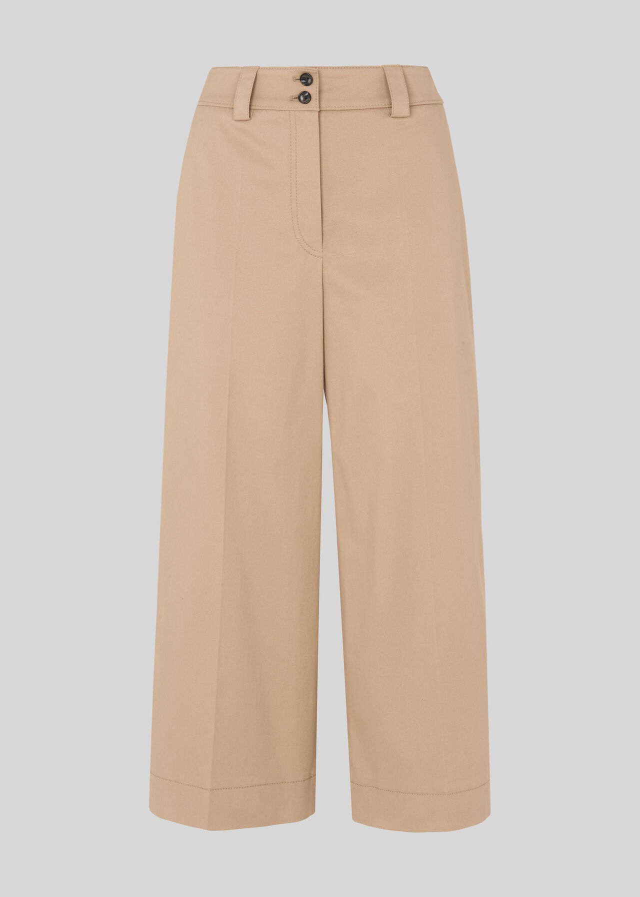 Cotton Wide Leg Trouser Beige