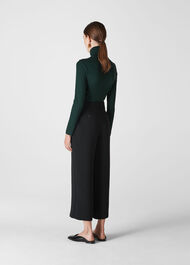Essential Polo Neck Top Dark Green