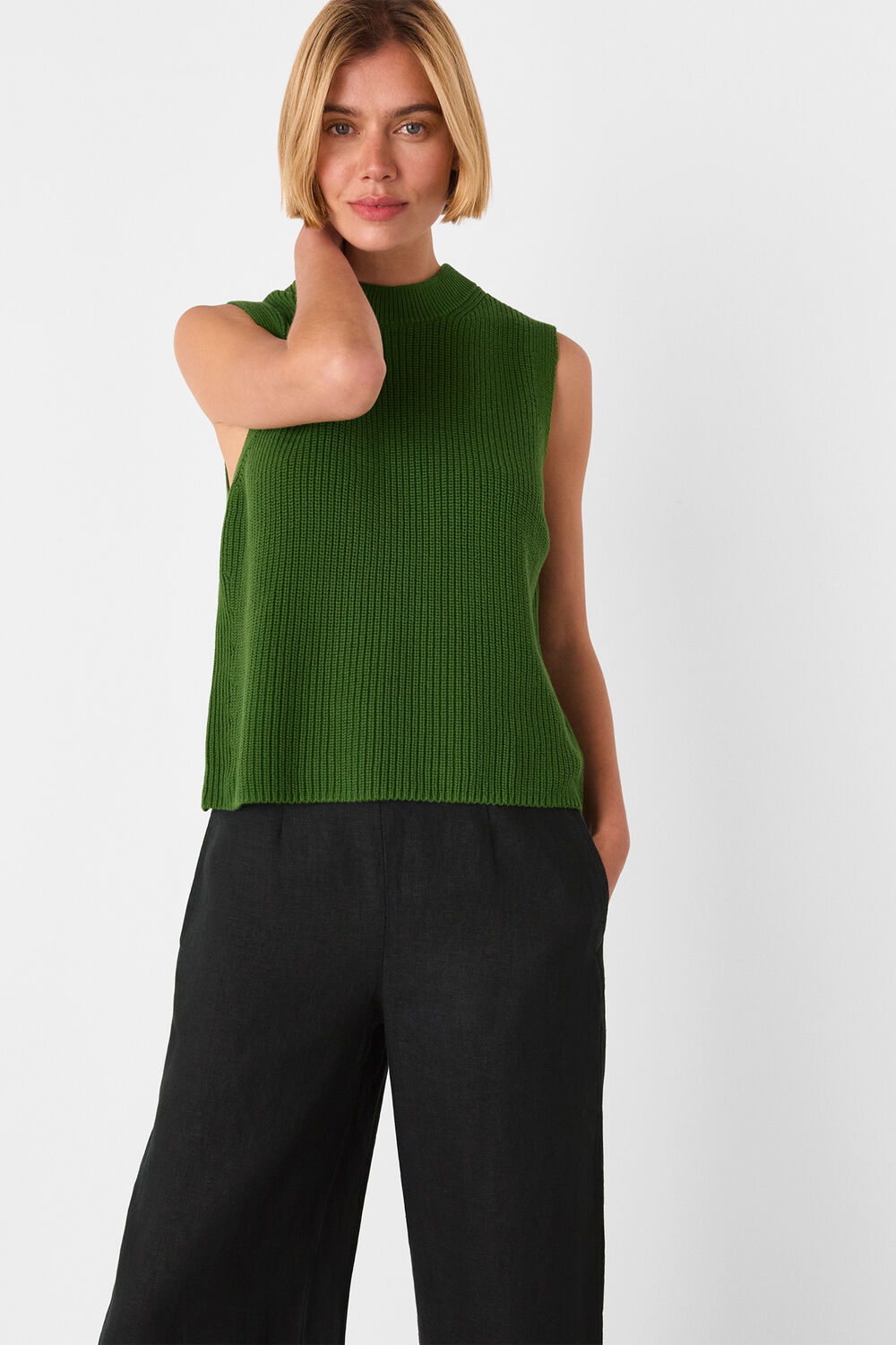 Black Linen Ankle Length Trouser