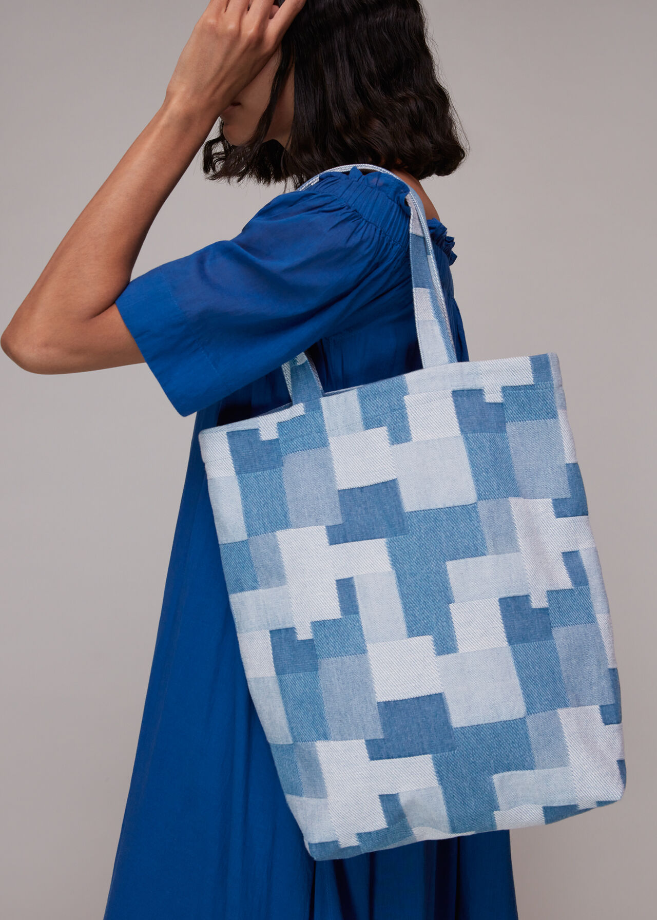 Nyra Patchwork Denim Tote Bag
