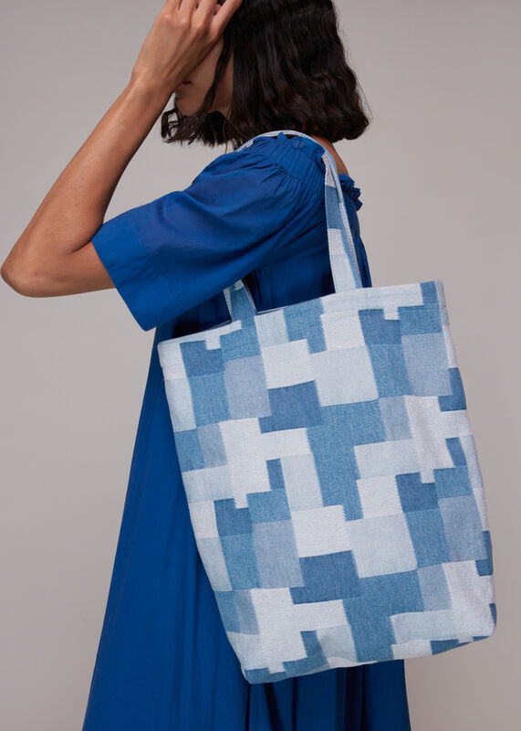 Nyra Patchwork Denim Tote Bag
