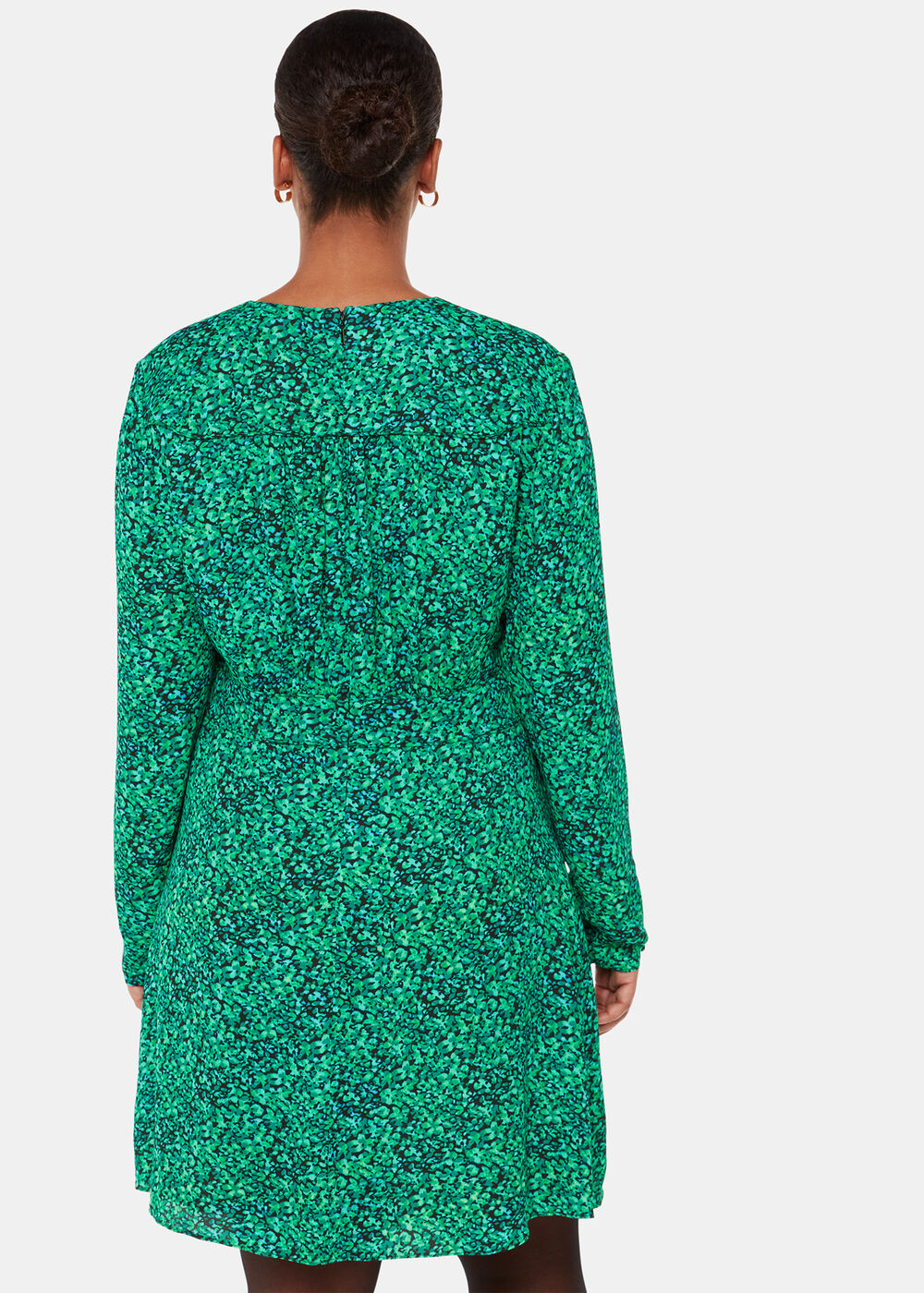 whistles green floral dress Green/Multi Romantic Floral Print Dress | WHISTLES
