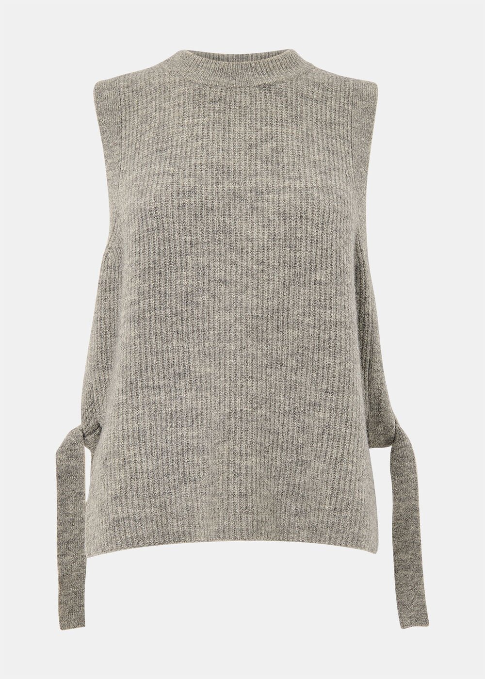 Wool Mix Side Tie Detail Tank