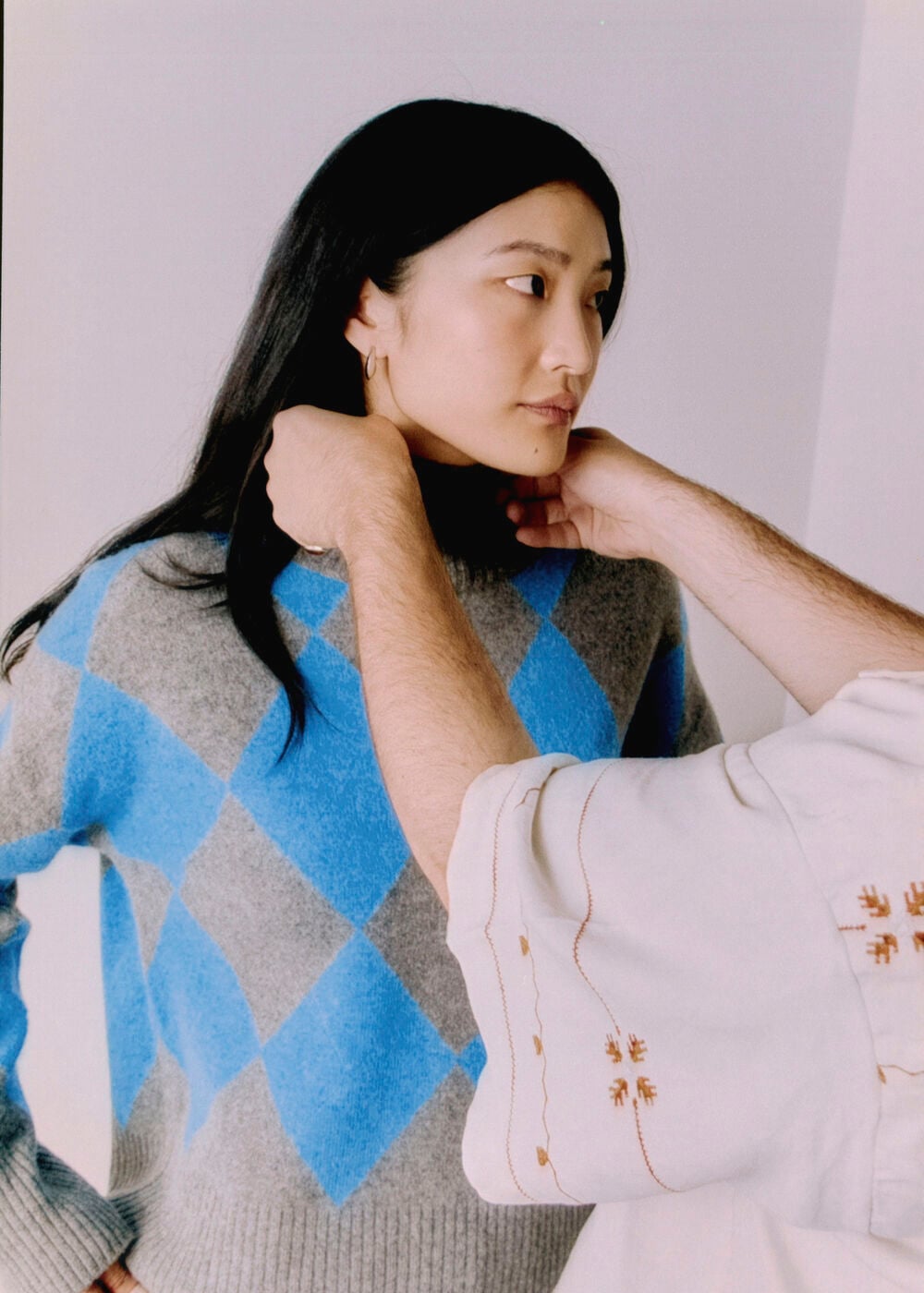 Multicolour Wool Argyle Detail Knit