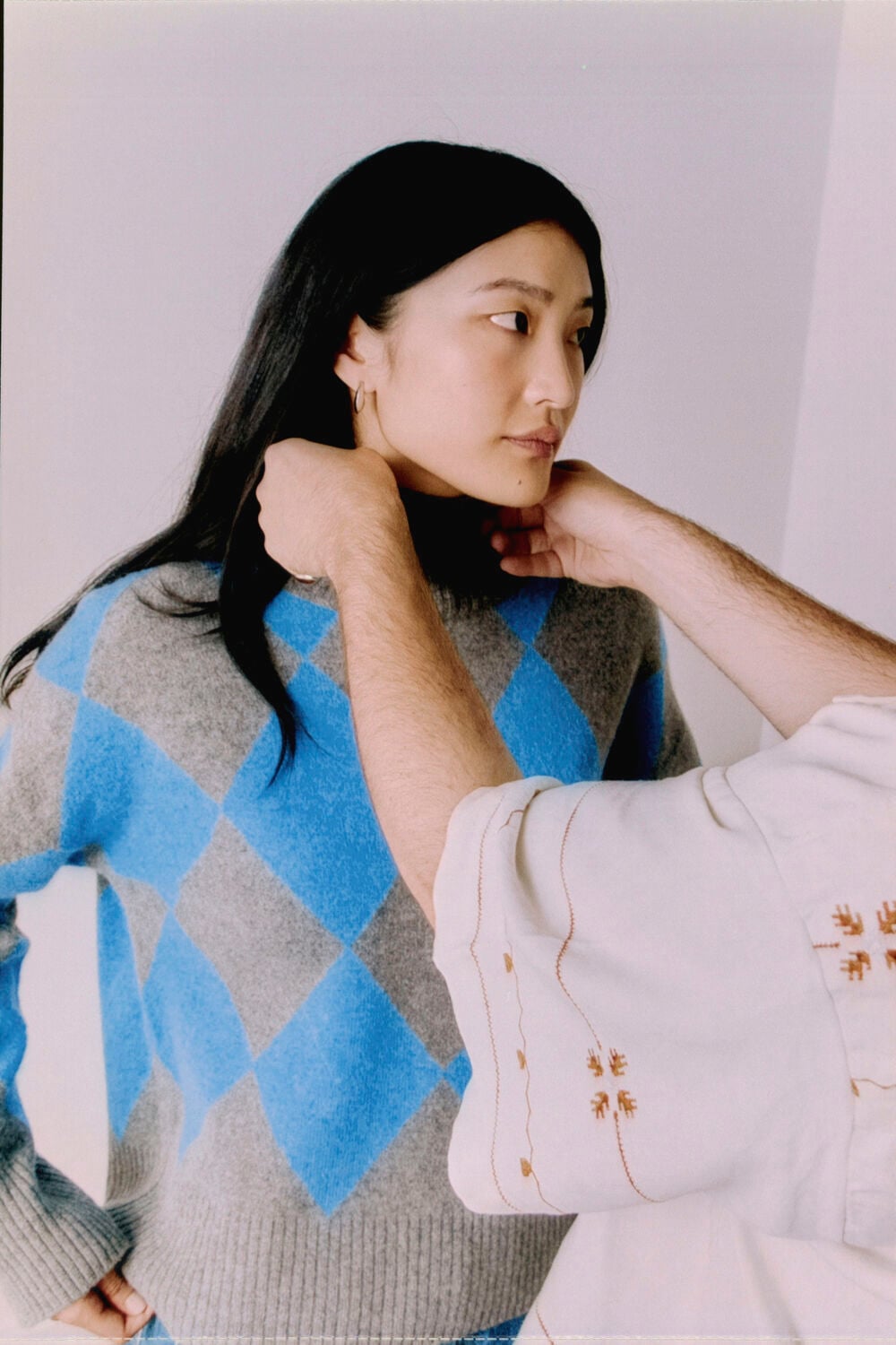 Wool Argyle Detail Knit