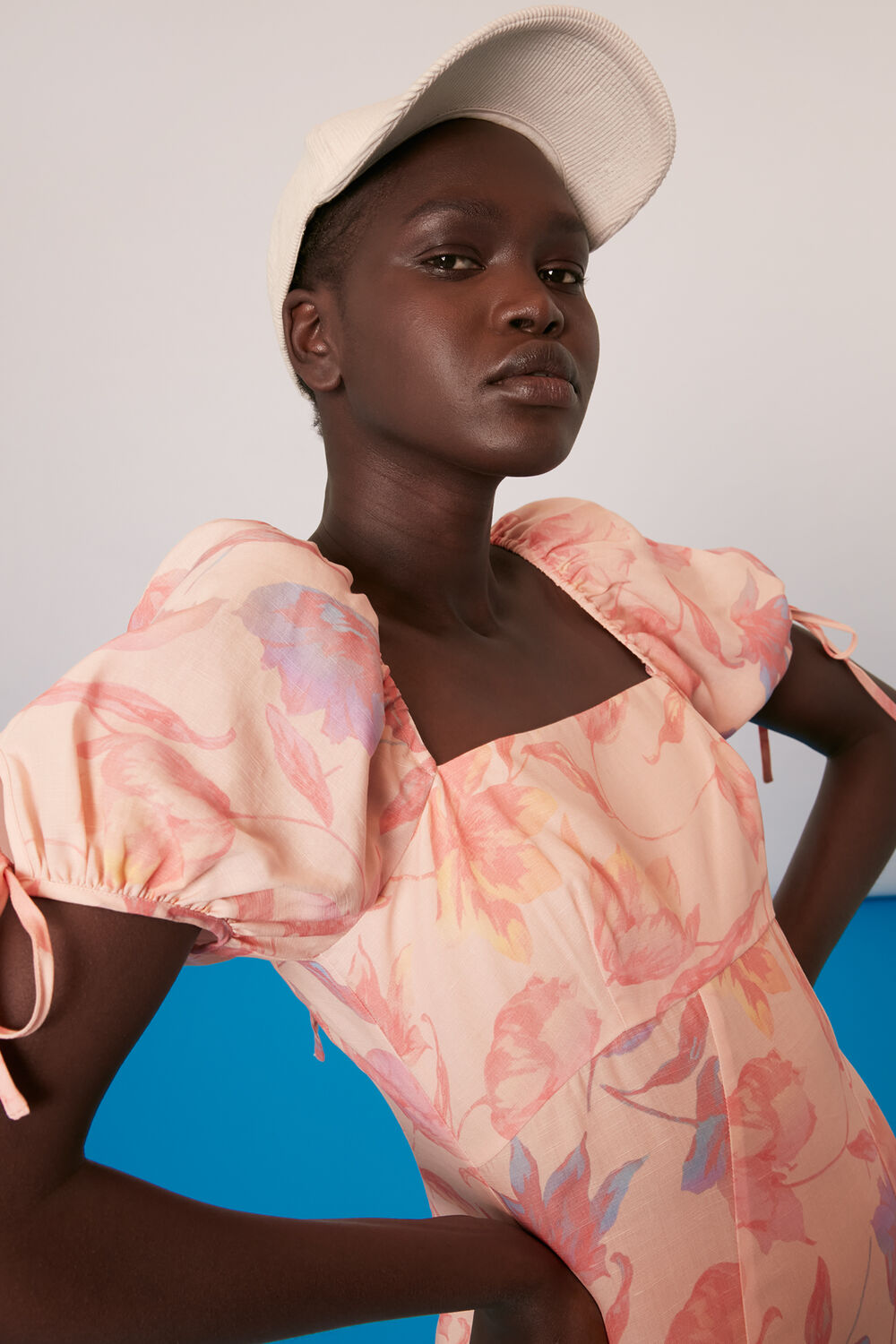 Seam Detail Floral Print Dress