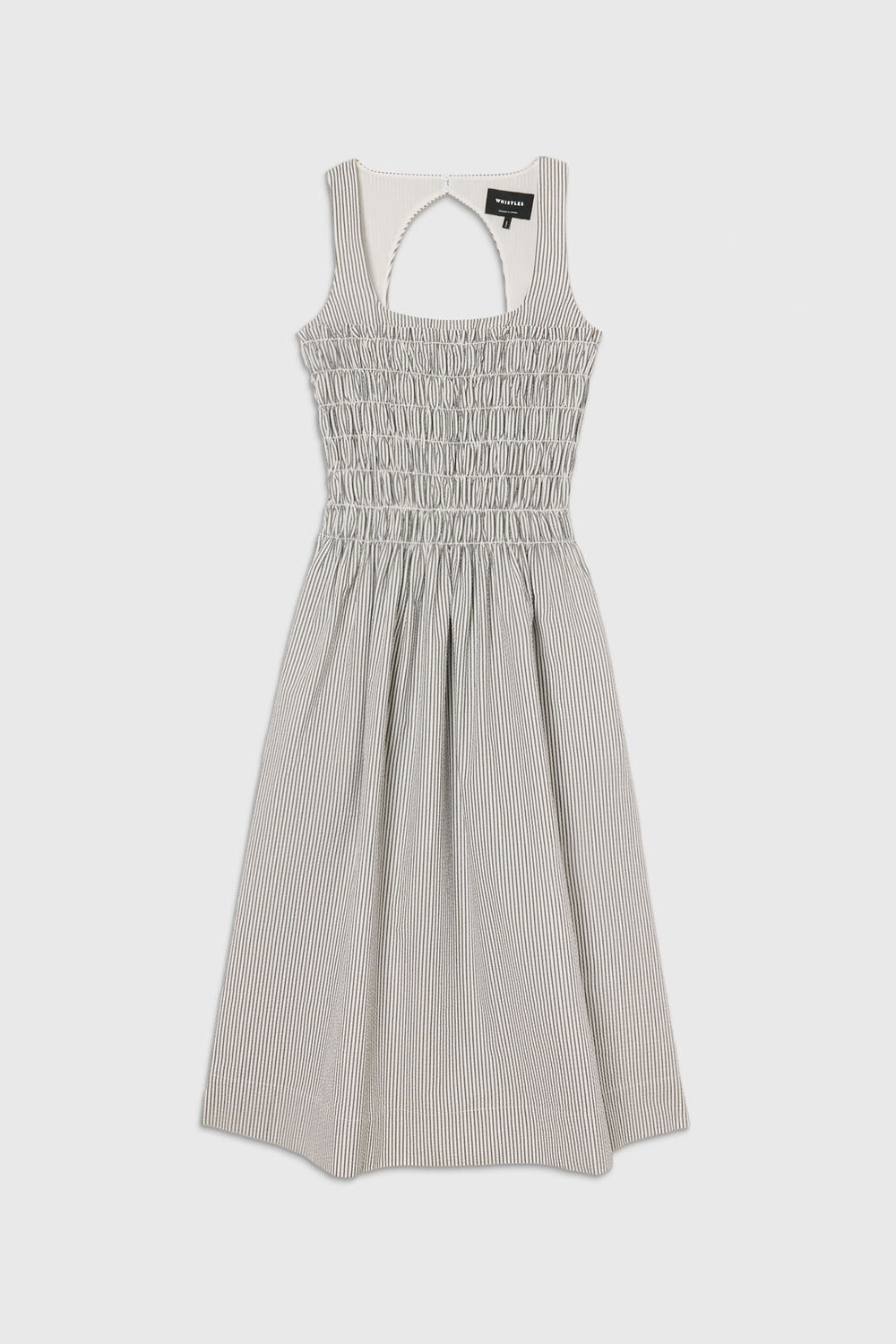 Seersucker Ruched Bodice Dress