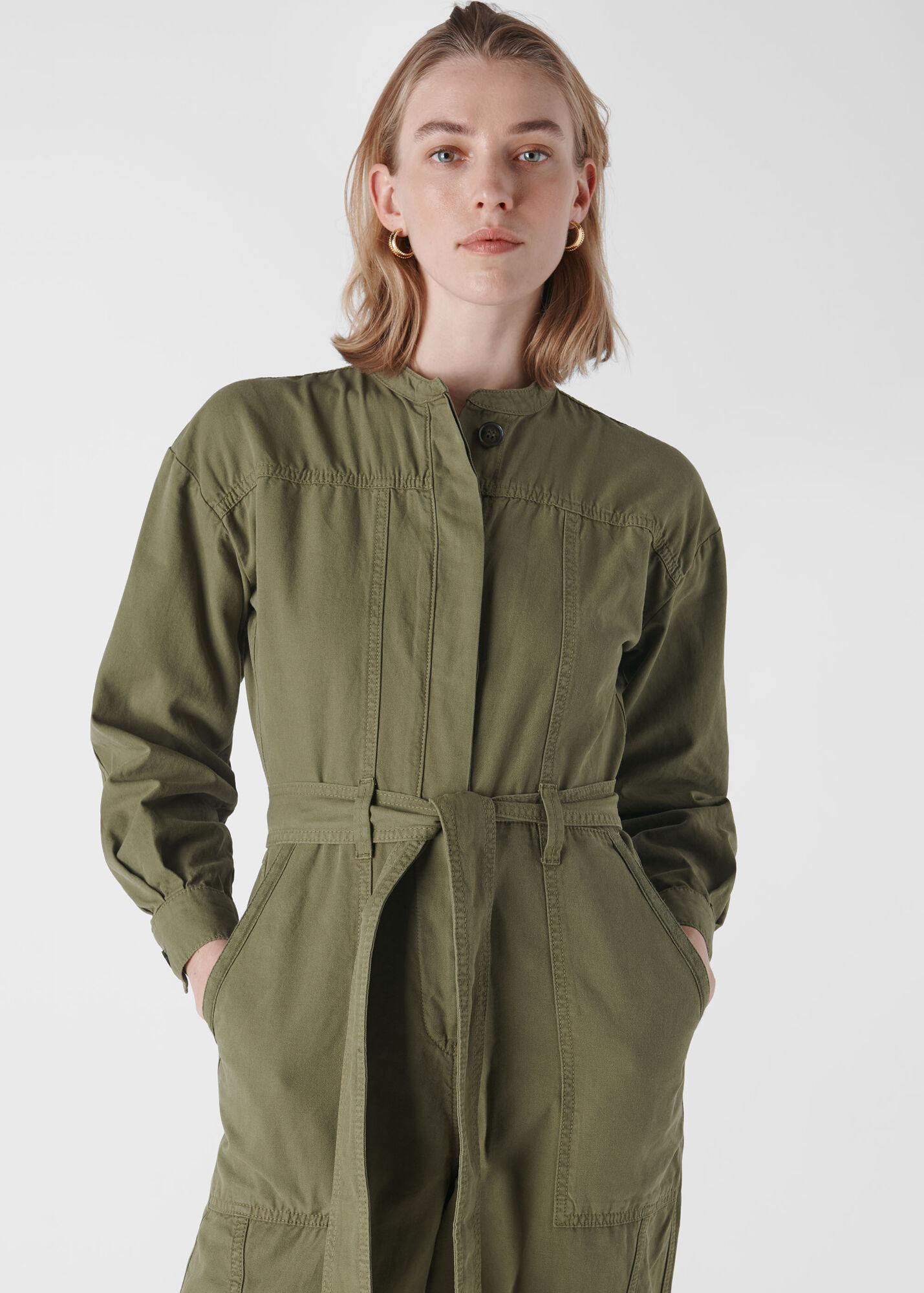 Khaki Julianna Utility Jumpsuit WHISTLES