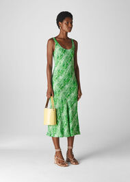 Python Print Slip Dress Green/Multi