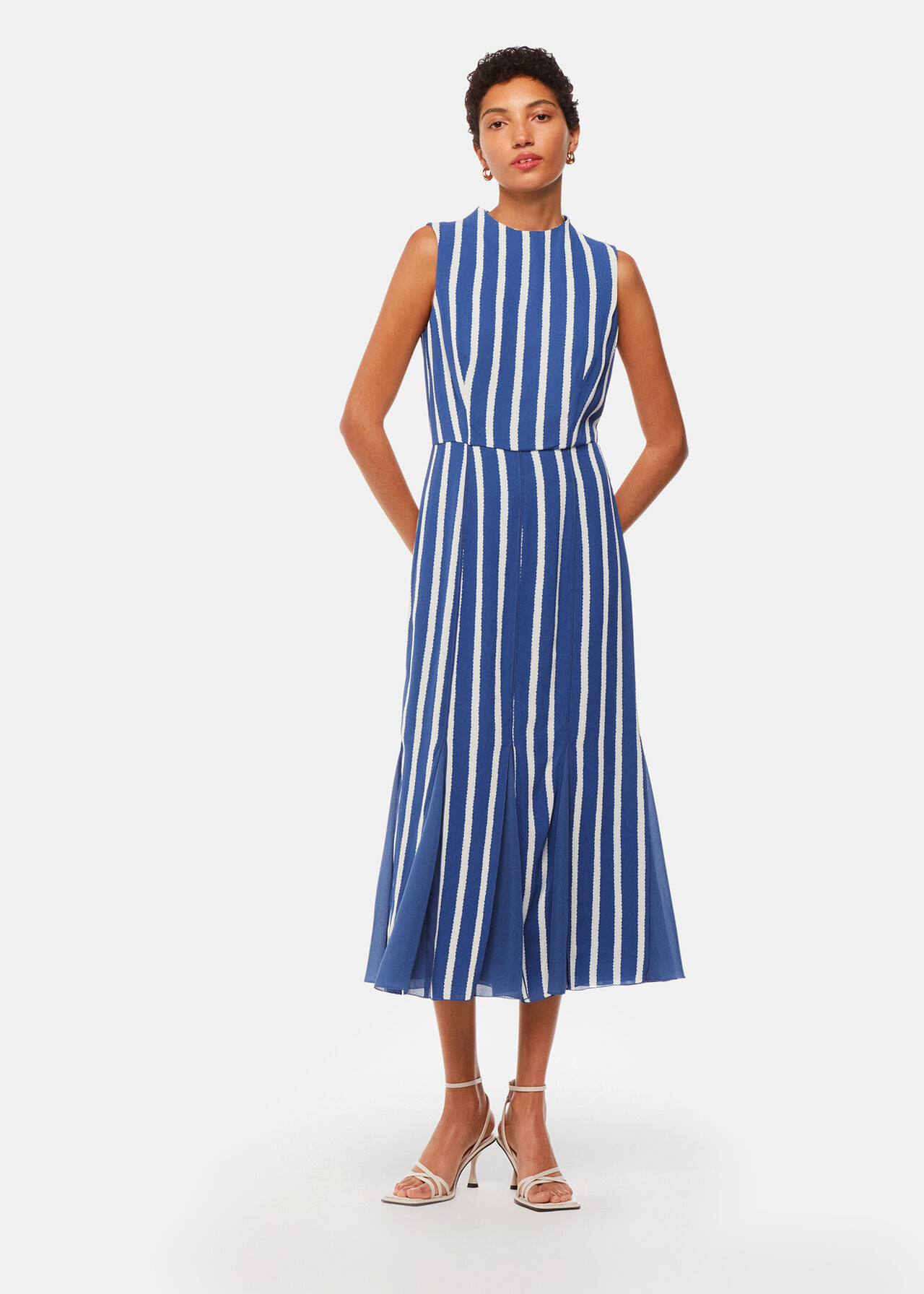 Eliza Stripe Print Midi Dress