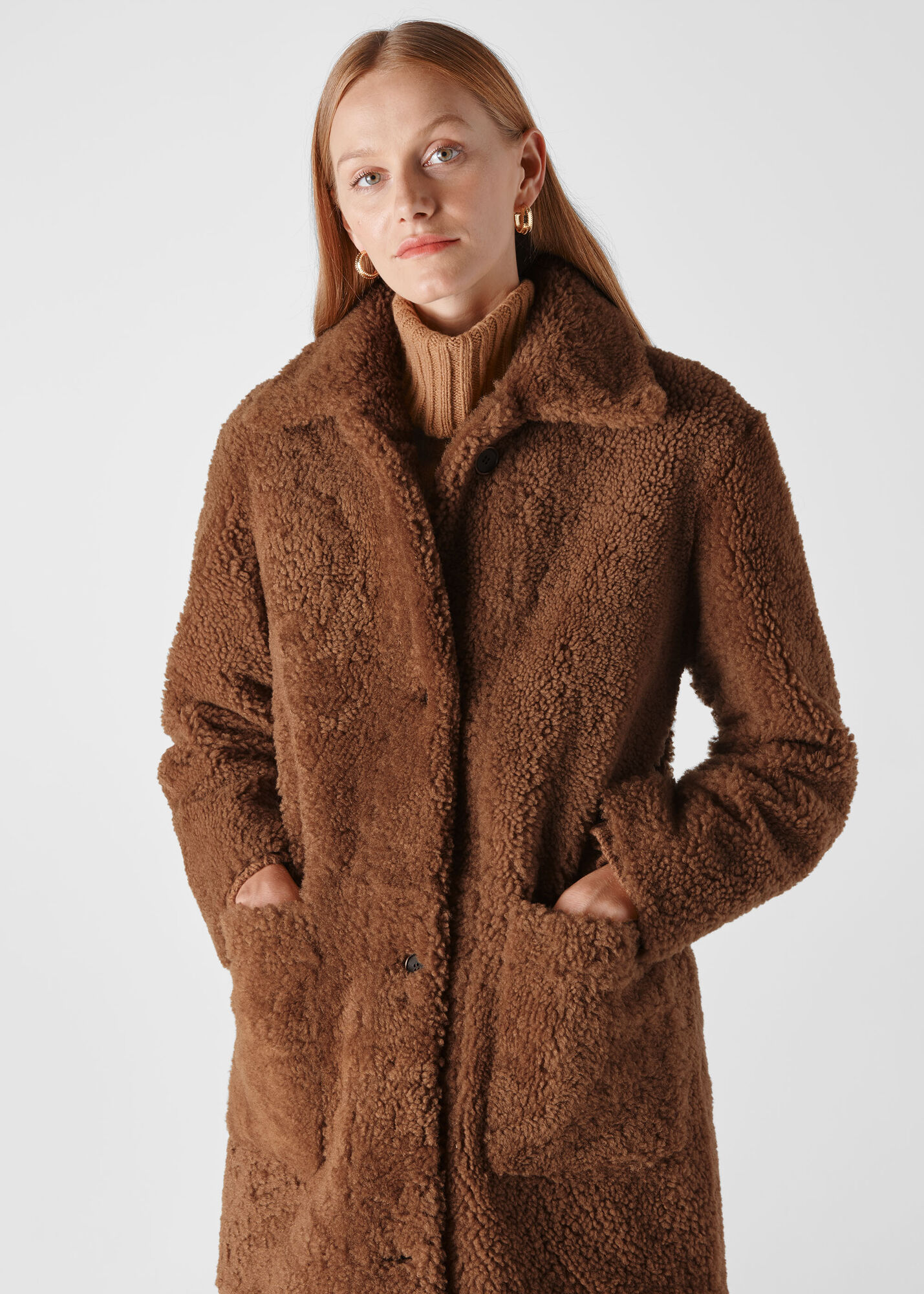 Tan Erika Teddy Coat WHISTLES