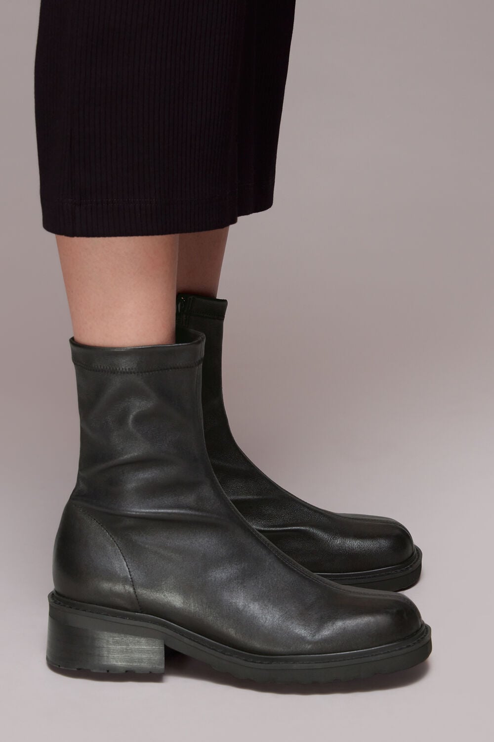 Black Paige Stretch Sock Boot