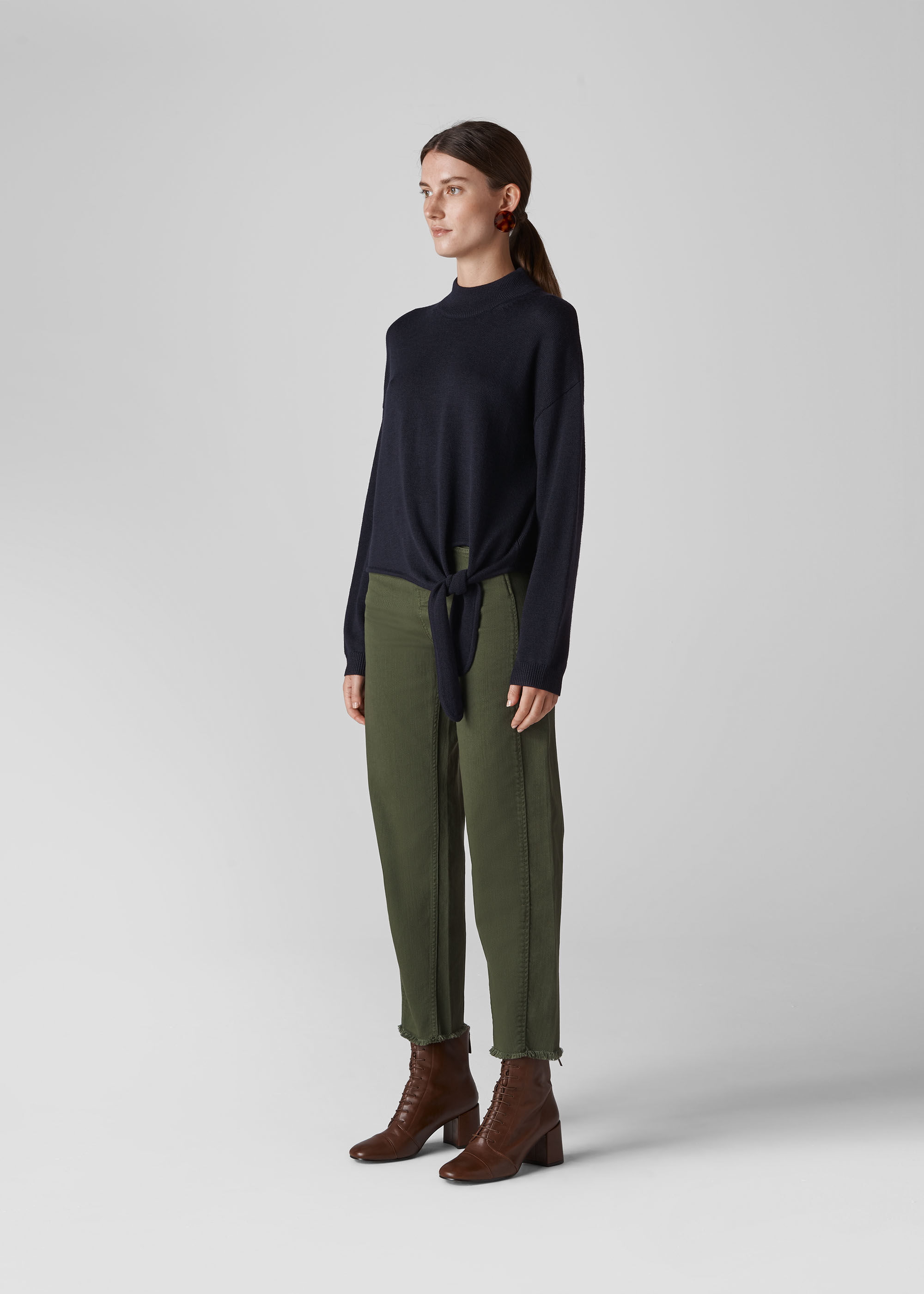 Side tie clearance sweater