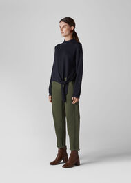 Merino Tie Side Sweater Navy
