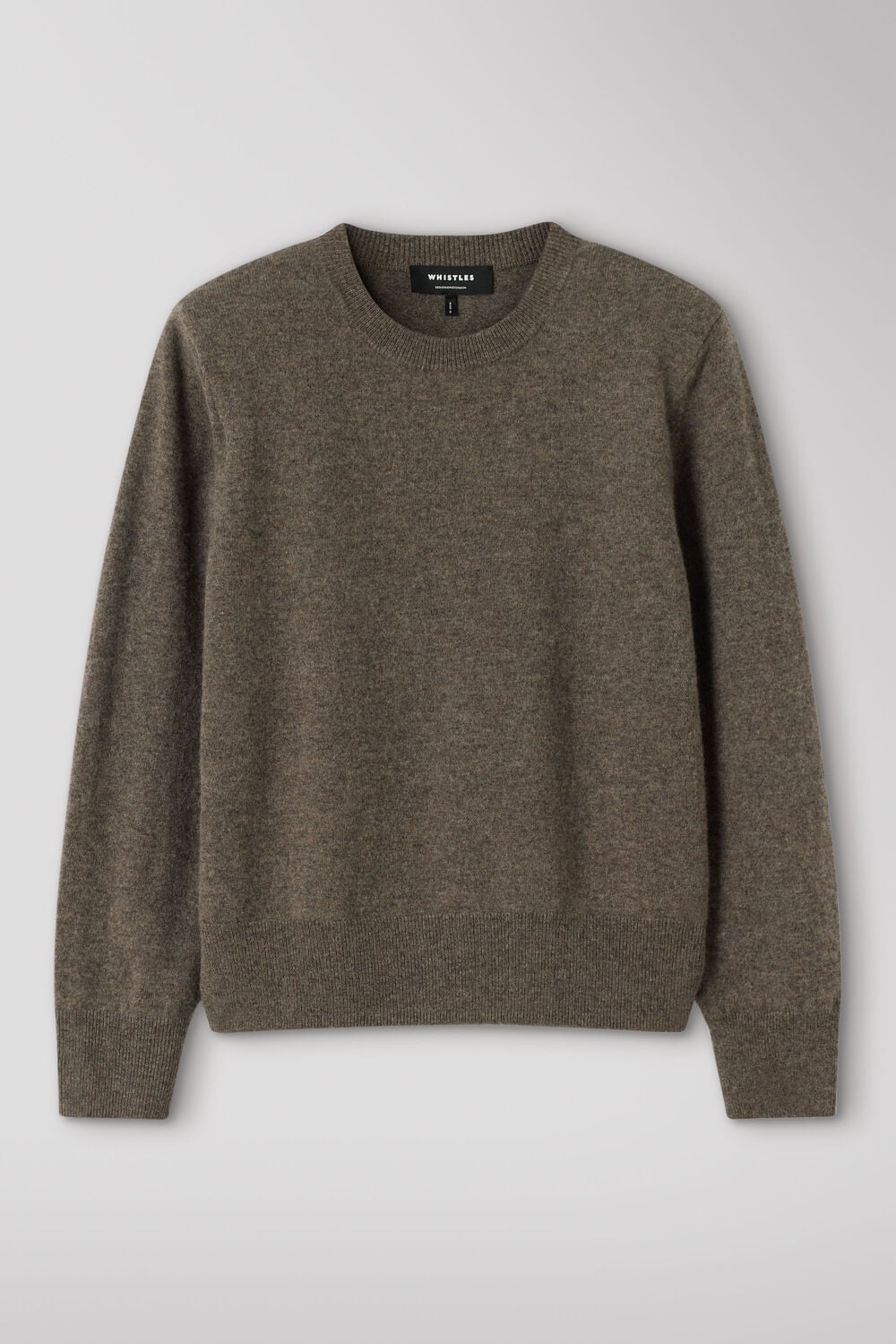 Neutral Bold Shoulder Crew Neck Knit