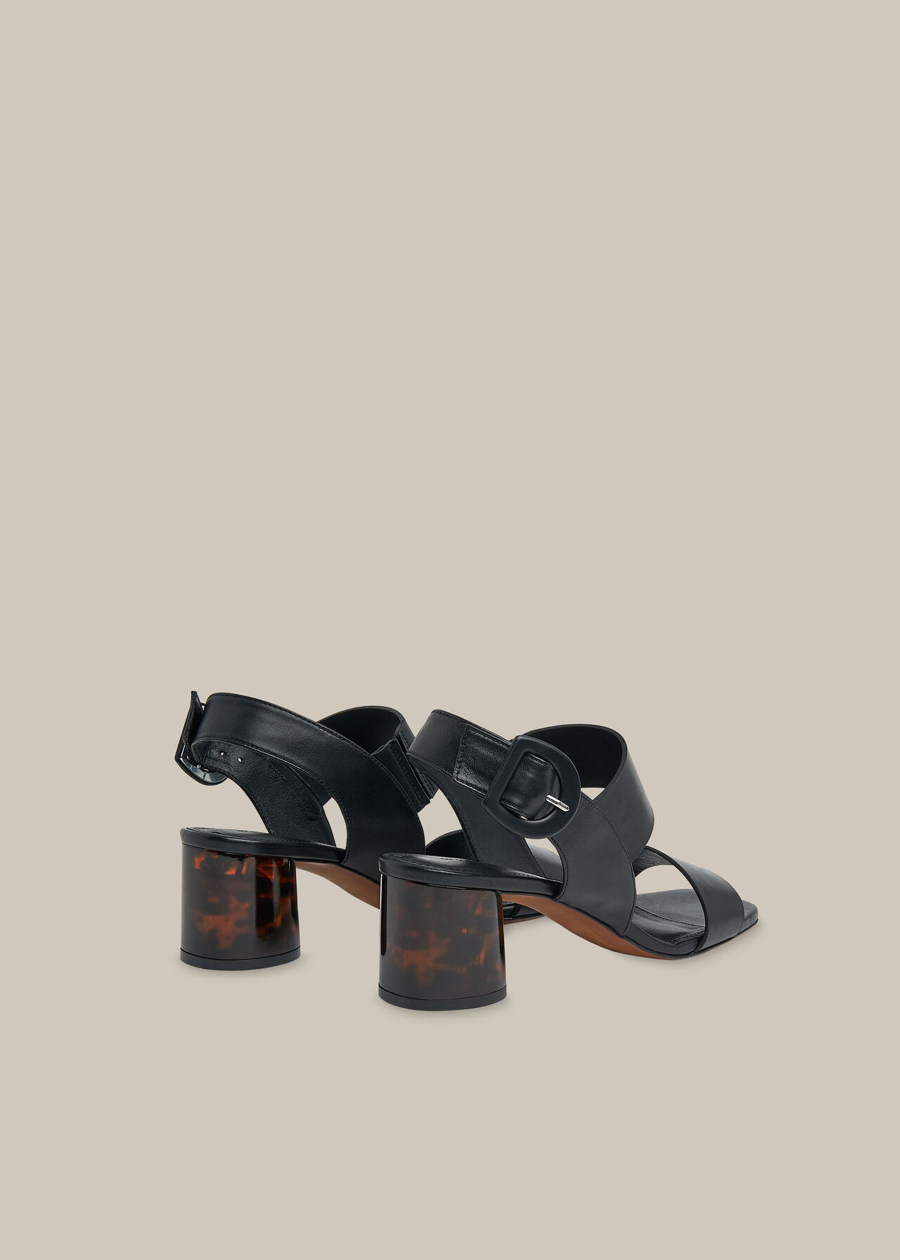 Adley Tort Detail Sandal Black