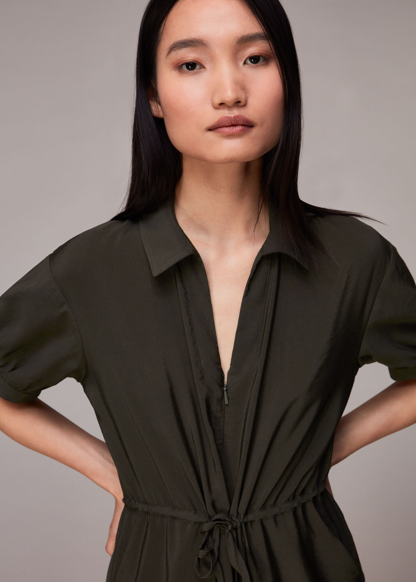 Khaki Jenny Jumpsuit WHISTLES