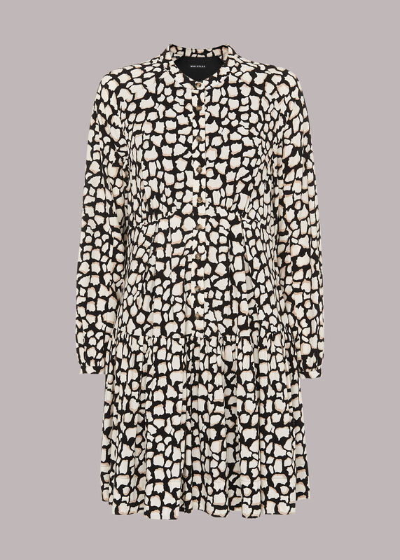 Multicolour Giraffe Print Trapeze Dress