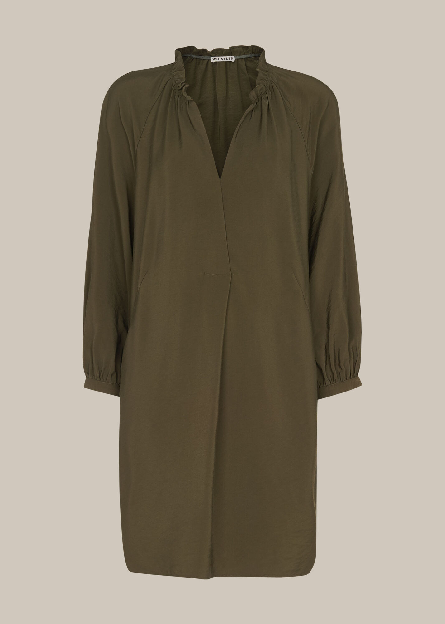 Khaki Enora Dress WHISTLES Whistles UK