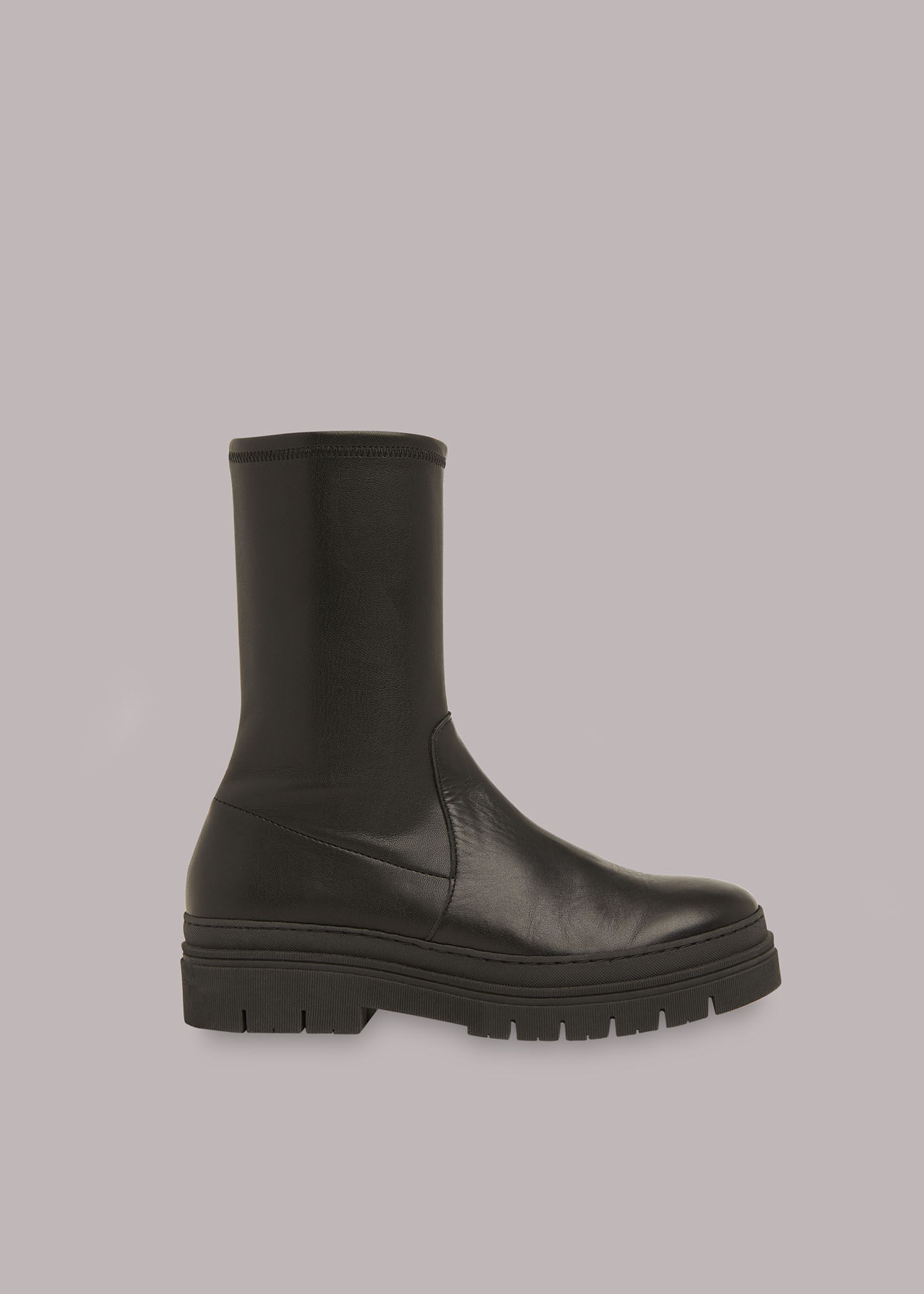 Black Knole Sock Chunky Chelsea Boot WHISTLES