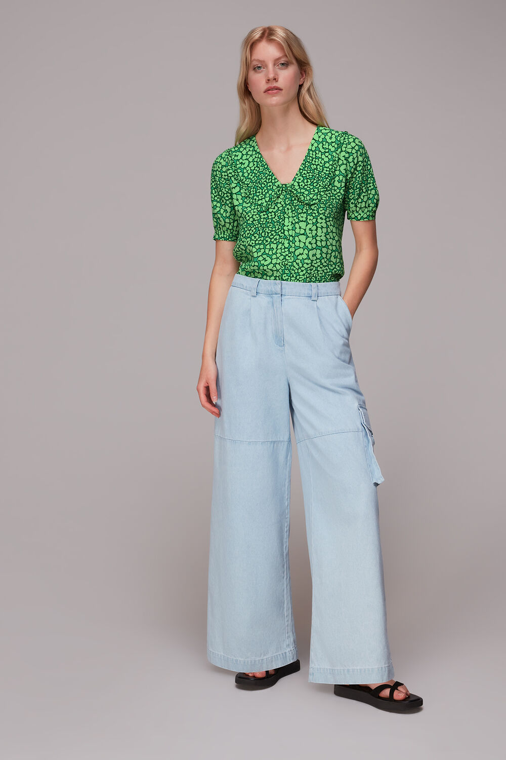 Leopard Petals Collar Top