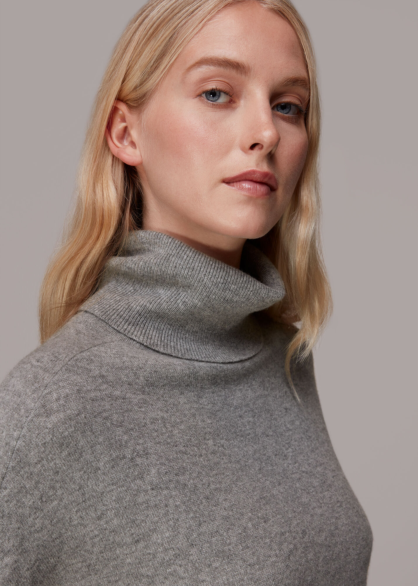 Grey cashmere polo discount neck