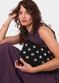 Fia Studded Foldtop Clutch Bag