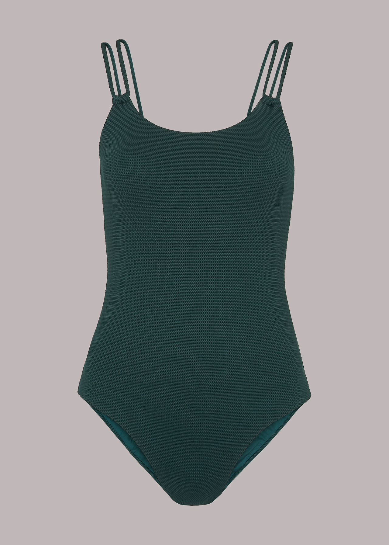 Double Strap Textured Swimsuit