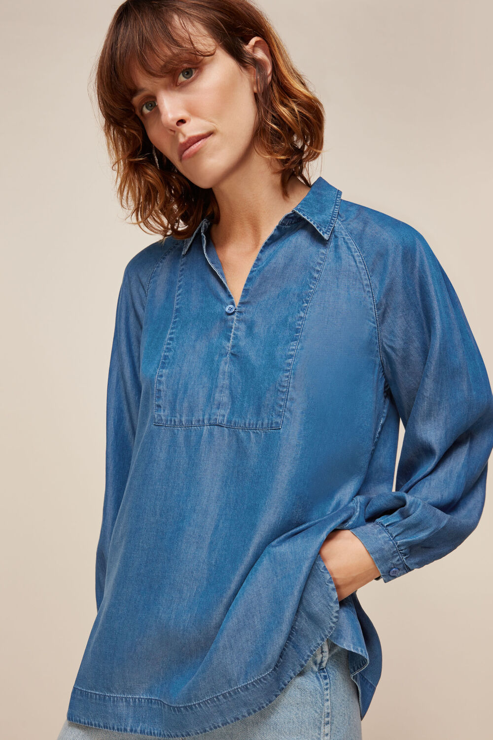 Chambray Longline Shirt